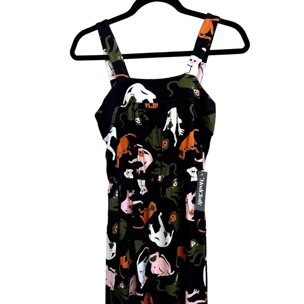 NWT ModCloth Black Midi Monkey Dress S - Picture 7 of 9